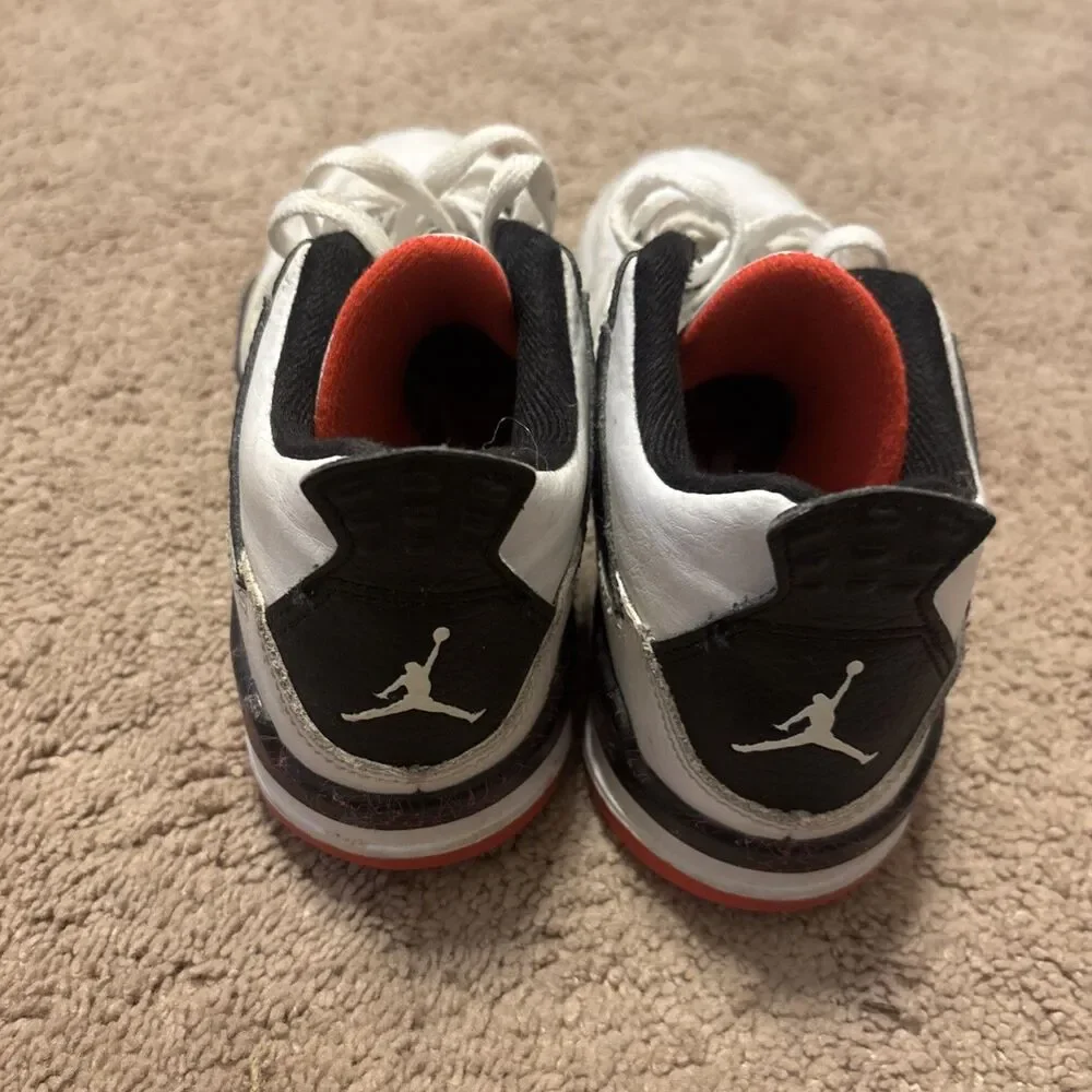 Nike Air Jordan 4 IV Retro White Black Crimson GS Size 3Y BQ7669-116